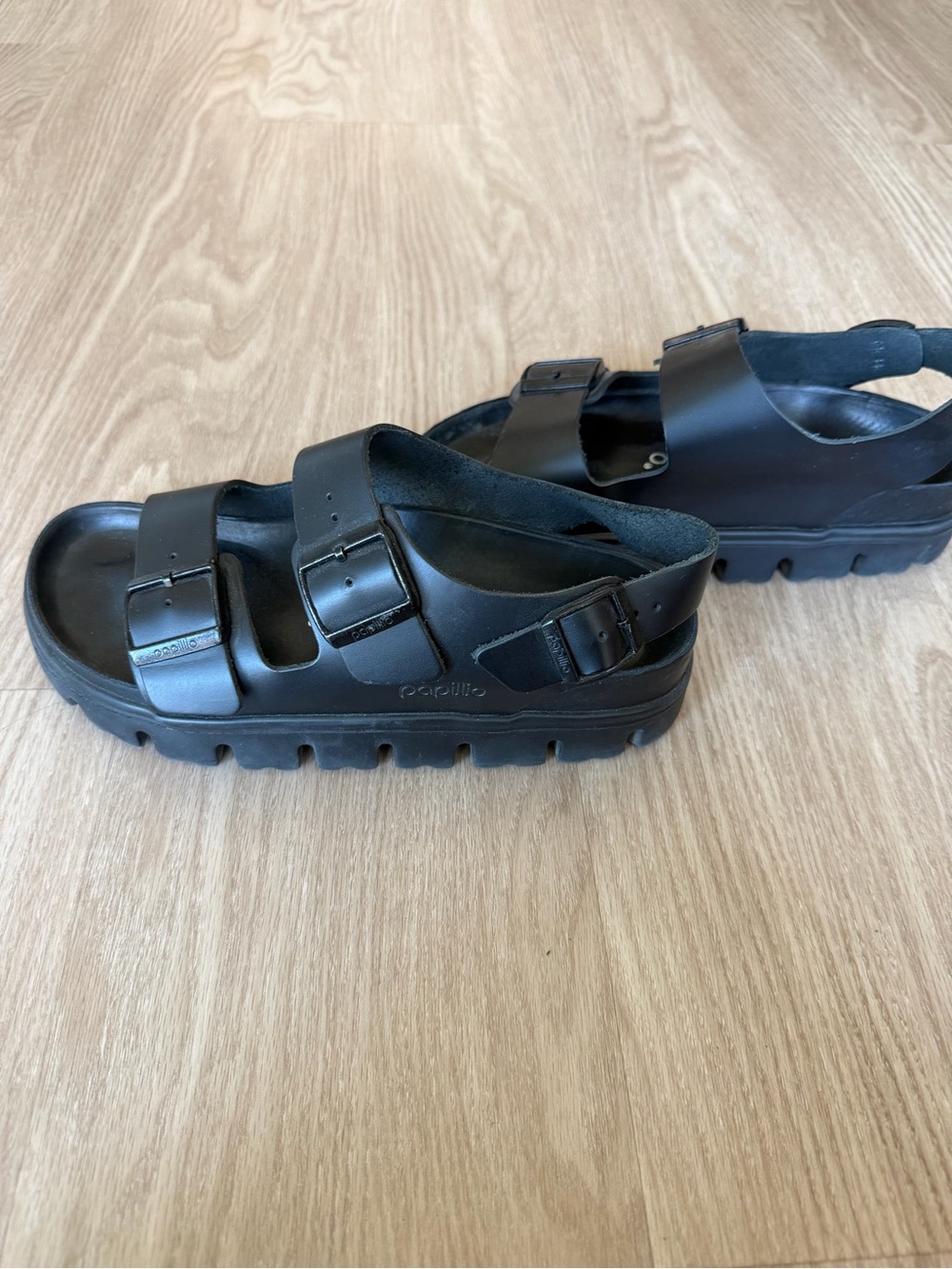Birkenstock Black Double Buckle Sandals - Picture 4 of 6